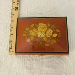 VTG By Reuge Romance Wood Jewerly Music Box
